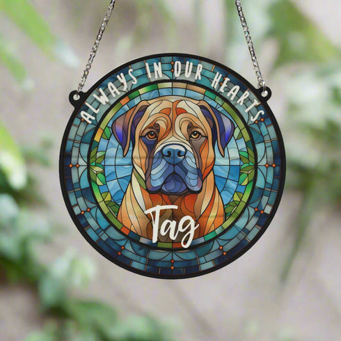Bull Mastiff Memorial Stained Glass Effect Suncatcher
